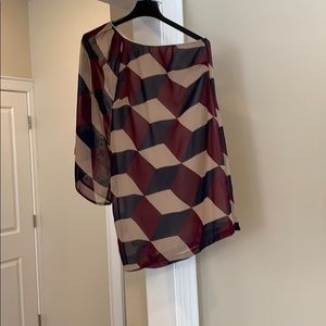 Dress. One shoulder long sleeve. Flowy.